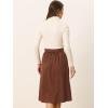 imageAllegra K Womens High Waist Button Front ALine Belted Corduroy Midi SkirtDark Brown
