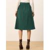 imageAllegra K Womens High Waist Button Front ALine Belted Corduroy Midi SkirtDark Green