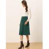 imageAllegra K Womens High Waist Button Front ALine Belted Corduroy Midi SkirtDark Green