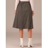 imageAllegra K Womens High Waist Button Front ALine Belted Corduroy Midi SkirtGray Brown