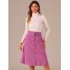 imageAllegra K Womens High Waist Button Front ALine Belted Corduroy Midi SkirtHot Pink