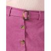 imageAllegra K Womens High Waist Button Front ALine Belted Corduroy Midi SkirtHot Pink