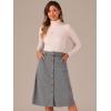 imageAllegra K Womens High Waist Button Front ALine Belted Corduroy Midi SkirtMid Grey