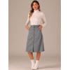 imageAllegra K Womens High Waist Button Front ALine Belted Corduroy Midi SkirtMid Grey