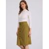 imageAllegra K Womens High Waist Button Front ALine Belted Corduroy Midi SkirtOlive Yellow