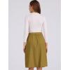 imageAllegra K Womens High Waist Button Front ALine Belted Corduroy Midi SkirtOlive Yellow