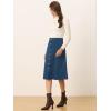imageAllegra K Womens High Waist Button Front ALine Belted Corduroy Midi SkirtPeacock Blue
