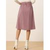 imageAllegra K Womens High Waist Button Front ALine Belted Corduroy Midi SkirtPink