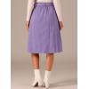 imageAllegra K Womens High Waist Button Front ALine Belted Corduroy Midi SkirtPurple