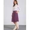 imageAllegra K Womens High Waist Button Front ALine Belted Corduroy Midi SkirtPurples
