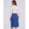 imageAllegra K Womens High Waist Button Front ALine Belted Corduroy Midi SkirtRoyal Blue