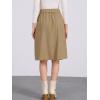 imageAllegra K Womens High Waist Button Front ALine Belted Corduroy Midi SkirtTan