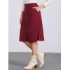 imageAllegra K Womens High Waist Button Front ALine Belted Corduroy Midi SkirtWine Red