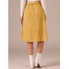 imageAllegra K Womens High Waist Button Front ALine Belted Corduroy Midi SkirtYellow