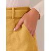 imageAllegra K Womens High Waist Button Front ALine Belted Corduroy Midi SkirtYellow