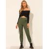 imageAllegra K Womens High Waist Utility Trousers Casual Stretch Twill Cargo Pants with Pockets