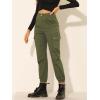 imageAllegra K Womens High Waist Utility Trousers Casual Stretch Twill Cargo Pants with Pockets