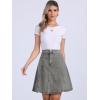 imageAllegra K Womens High Waisted ALine Flared Casual Denim SkirtLight Grey
