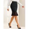 imageAllegra K Womens Lace Skirts Elegant Casual Work Office Skirt Knee Length Bodycon Fishtail Lace Pencil SkirtBlack