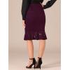 imageAllegra K Womens Lace Skirts Elegant Casual Work Office Skirt Knee Length Bodycon Fishtail Lace Pencil SkirtBurgundy
