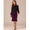 imageAllegra K Womens Lace Skirts Elegant Casual Work Office Skirt Knee Length Bodycon Fishtail Lace Pencil SkirtBurgundy