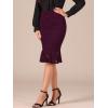imageAllegra K Womens Lace Skirts Elegant Casual Work Office Skirt Knee Length Bodycon Fishtail Lace Pencil SkirtBurgundy