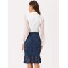 imageAllegra K Womens Lace Skirts Elegant Casual Work Office Skirt Knee Length Bodycon Fishtail Lace Pencil SkirtDark Blue