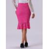 imageAllegra K Womens Lace Skirts Elegant Casual Work Office Skirt Knee Length Bodycon Fishtail Lace Pencil SkirtHot Pink