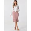 imageAllegra K Womens Lace Skirts Elegant Casual Work Office Skirt Knee Length Bodycon Fishtail Lace Pencil SkirtPink