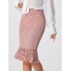 imageAllegra K Womens Lace Skirts Elegant Casual Work Office Skirt Knee Length Bodycon Fishtail Lace Pencil SkirtPink