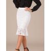 imageAllegra K Womens Lace Skirts Elegant Casual Work Office Skirt Knee Length Bodycon Fishtail Lace Pencil SkirtWhite