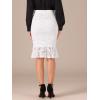imageAllegra K Womens Lace Skirts Elegant Casual Work Office Skirt Knee Length Bodycon Fishtail Lace Pencil SkirtWhite