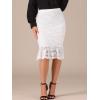 imageAllegra K Womens Lace Skirts Elegant Casual Work Office Skirt Knee Length Bodycon Fishtail Lace Pencil SkirtWhite