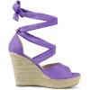 imageAllegra K Womens Lace Up Espadrilles Platform Wedges Purple Sandals 75 M US