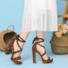 imageAllegra K Womens Lace Up Platform Block Heel SandalsLeopard