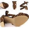imageAllegra K Womens Lace Up Platform Block Heel SandalsLeopard