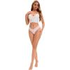 imageAllegra K Womens NoShow Hipster Unlined Cheeky Underwear VShape Waist Stretch BikiniPink