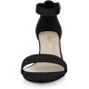 imageAllegra K Womens Open Toe Block Heel Ankle Strap SandalsBlack