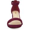 imageAllegra K Womens Open Toe Block Heel Ankle Strap SandalsBurgundy