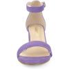 imageAllegra K Womens Open Toe Block Heel Ankle Strap SandalsPurple