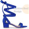 imageAllegra K Womens Open Toe Block Heel Lace Up Heels Heel SandalsRoyal Blue