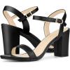 imageAllegra K Womens Open Toe Slingback Heels Ankle Strap High Block Heel SandalsBlack