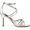 imageAllegra K Womens Open Toe Strappy Straps Stiletto Heel Silver Sandals 75 M US