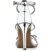 imageAllegra K Womens Open Toe Strappy Straps Stiletto Heel Silver Sandals 75 M US