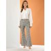 imageAllegra K Womens Plaid Pants Elastic Waist Bussiness Casual Work Office Long Trousers