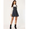 imageAllegra K Womens Plaid Pinafore Overall Dress Vintage Checks ALine Suspender Mini SkirtDark Blue