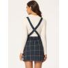 imageAllegra K Womens Plaid Pinafore Overall Dress Vintage Checks ALine Suspender Mini SkirtDark Blue