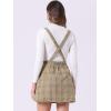 imageAllegra K Womens Plaid Pinafore Overall Dress Vintage Checks ALine Suspender Mini SkirtKhaki