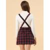 imageAllegra K Womens Plaid Pinafore Overall Dress Vintage Checks ALine Suspender Mini SkirtRed Blue