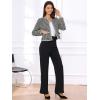 imageAllegra K Womens Plaid Tweed Blazer Long Sleeve Open Front Work Office Short JacketBlack